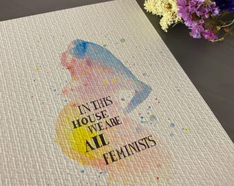 Illustration aquarelle d’un corps féminin - Art féministe - Empowerment - Affiche féministe - Décoration murale - Born feminists