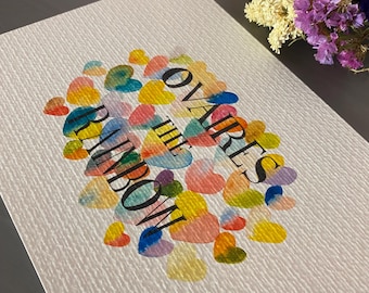 Watercolor illustration of ovaries in the rainbow - Feminist art - Empowerment - Feminist poster - Wall art - LGBTQ