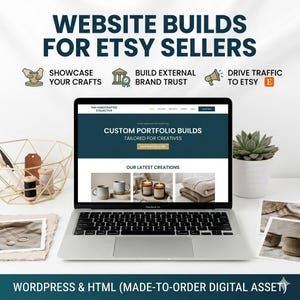 Custom Website Build for Etsy Shop Owners | WordPress HTML Portfolio Site Design