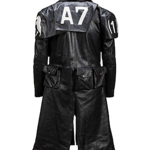 Handcrafted New Vegas NCR Ranger A7 Black Duster | Long Black Leather Coat | Fallout-Inspired Jacket