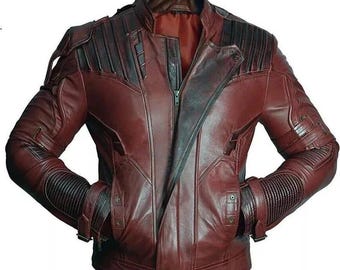 Chaqueta de cuero de Star Lord / Chaqueta de cosplay de Guardianes de la Galaxia Peter Quill
