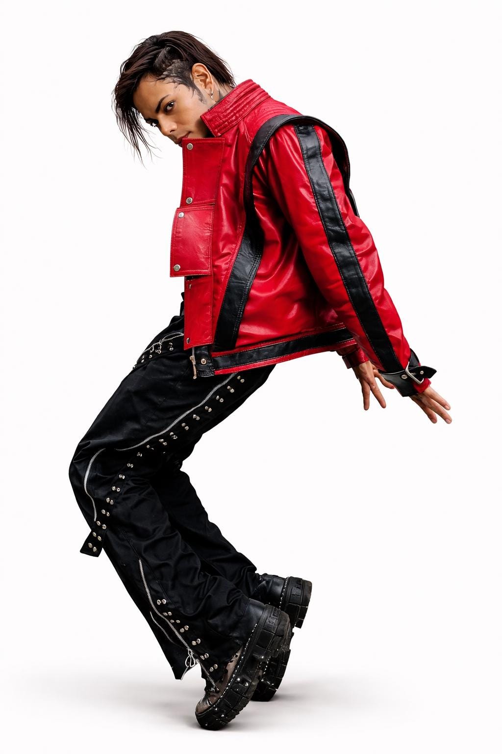 Michael Jackson Remake Thriller Red Leather Jacket | 80s Halloween