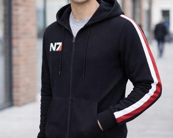 Sudadera con capucha hecha a mano de Mass Effect N7 / Chaqueta de cosplay bordada