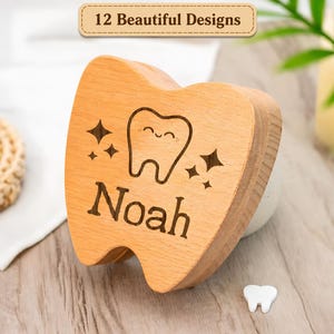 Personalized Tooth Fairy Box, Wooden Baby Tooth Keepsake Box, Custom Tooth Holder for Kids, Baby Memory Box, New Baby Gift