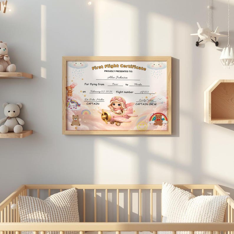 baby first flight, certificate template, baby certificate, vacation memory, award certificate, travel certificate, first holiday, baby milestone, baby keepsake, toddler travel, vacation souvenir, first flight, baby birthday gift