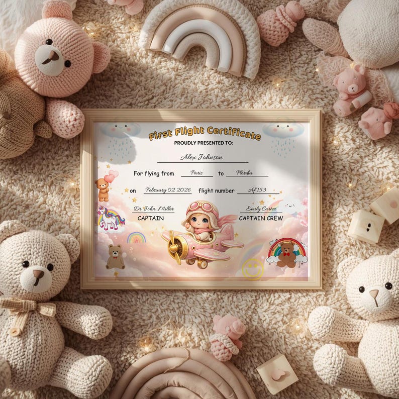 baby first flight, certificate template, baby certificate, vacation memory, award certificate, travel certificate, first holiday, baby milestone, baby keepsake, toddler travel, vacation souvenir, first flight, baby birthday gift