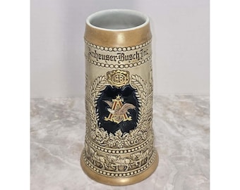 Anheuser Busch Beer Stein GUC Vintage Budweiser CS19 Ceramarte Brazil