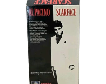 Scarface VHS 2 Tape Set Al Pacino Crime Classic  Vintage Movie
