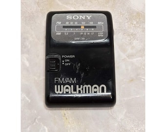 Sony Walkman SRF-39 Radio FM/AM vintage portatile audio retrò nero NON TESTATO