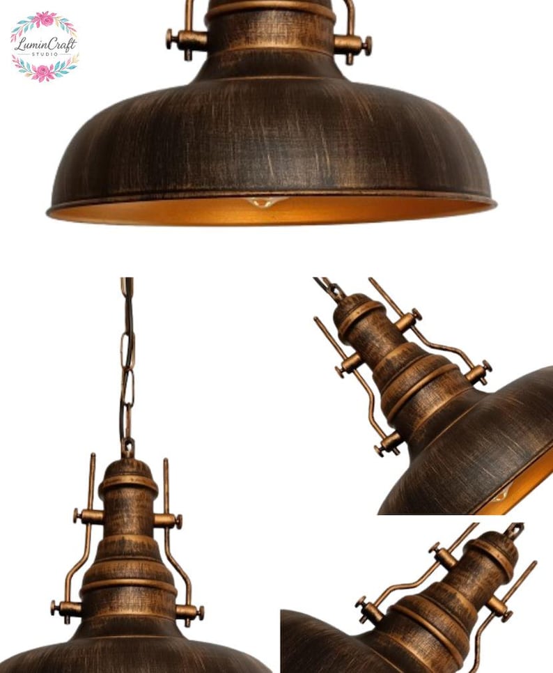 Handmade Rustic Copper Color Pendant Light: Modern Kitchen Lighting ...