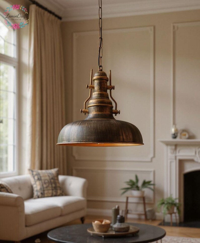 Handmade Rustic Copper Color Pendant Light: Modern Kitchen Lighting ...