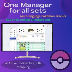 Pokemon Card Tracker & Deck Builder OfflineApp - All sets/One file - Lifetime updates -English, German, French, Italian, Spanish, Portugese