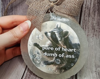 Pure of Heart Raccoon Vanilla Mint Scented Car Freshie Meme for Midwestern Folk