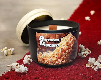 Buttered Popcorn Scented Soy Candle Savory Food Smell