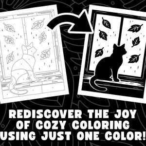 Monochrome coloring book PDF for adults printable one color coloring pages