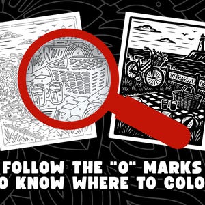 Procreate and tracing coloring book with black and white line art