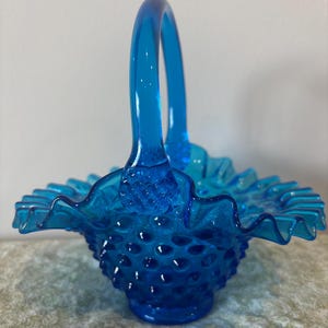 Fenton Blue Basket - Etsy