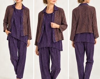 Vintage 90s Mary Lynn O'Shea 3-Piece Art-to-Wear Ensemble, Handmade in Vermont S