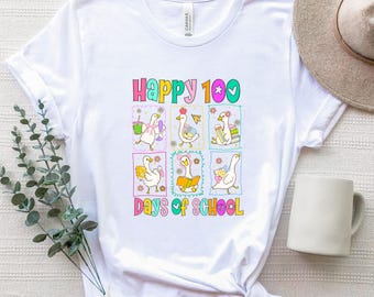 Happy 100 Days of School Shirt, Teacher Classroom Tee, Elementary School Celebration Shirt, Back to School Graphic tsirt