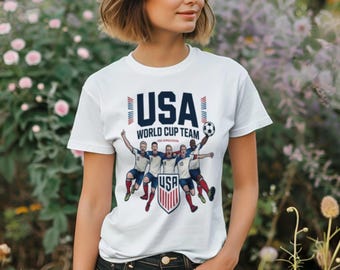USA World Cup Team Soccer Shirt • Red White Blue Fan Tee