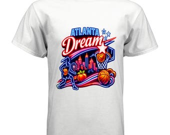Camiseta Neon Atlanta Dream – Camiseta Unissex Brilhante de Basquete, Presente Ideal para Fãs da WNBA