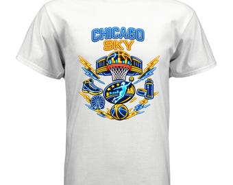 Chicago Sky Basketball Graphic Tee • WNBA Skyline Hoop Shirt