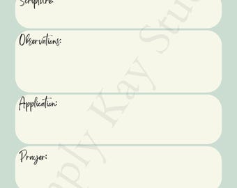 Bible Study Notes Printable: Scripture Journal Worksheet (Digital Download PDF)