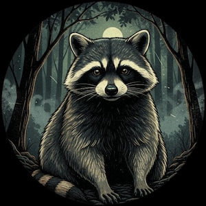 Deadpan Raccoon 90s Stare PNG: Sarcastic Animal Art Viral Aesthetic Humor png Trendy Conversation Starter (Digital Download)