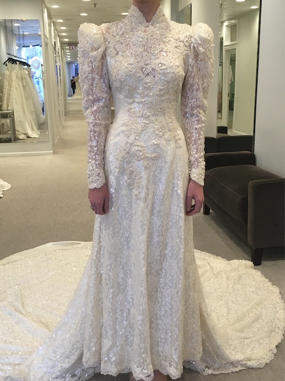 Victorian Wedding Gown Victorian Wedding Dress Sequin… Gem