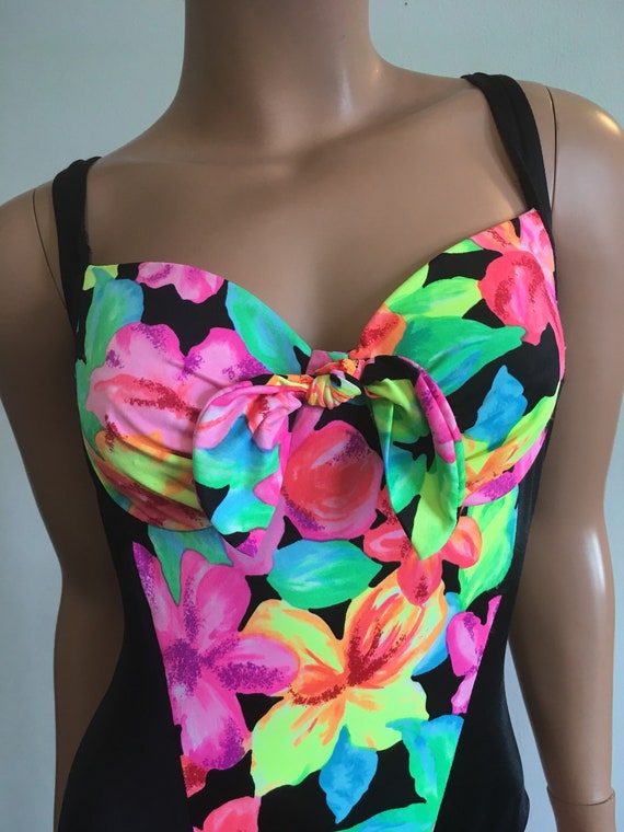 1990s Swimsuit 90s High Cut Swimsuit Bright Swims… - image 6