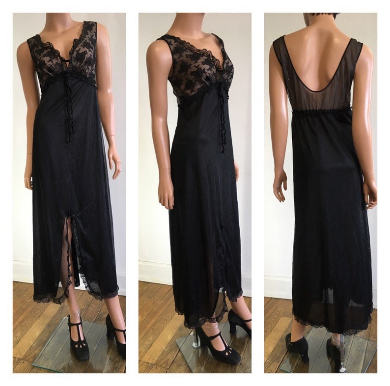 Sexy Slip Blacksexy Slio Black Slip Full Length Slip Lacy Slip Etsy UK
