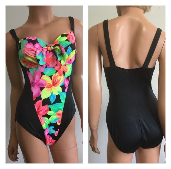 1990s Swimsuit 90s High Cut Swimsuit Bright Swims… - image 1