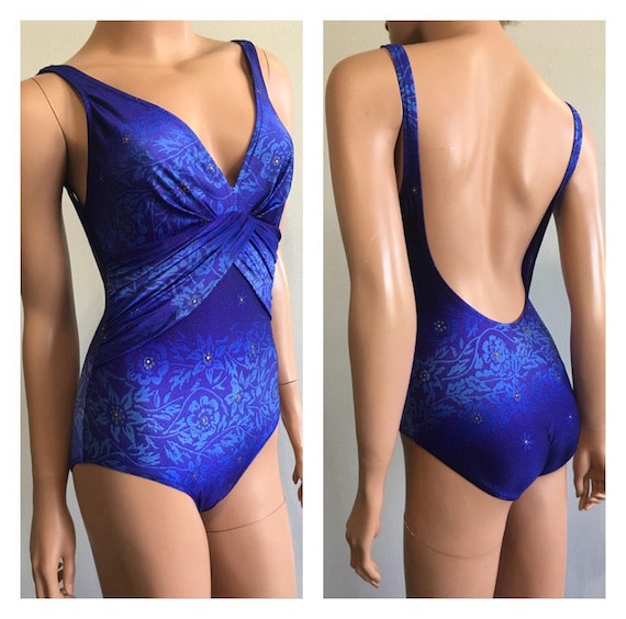 1980s Swimsuit Backless Swimsuit Retro Swimsuit O… - image 1