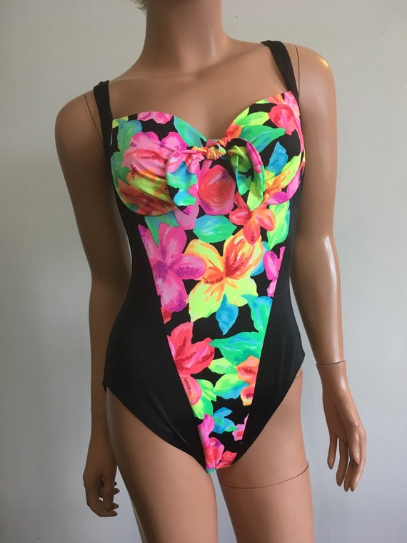 1990s Swimsuit 90s High Cut Swimsuit Bright Swims… - image 2