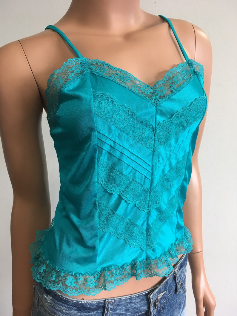 1980s Camisole Teal Camisole Rave Top Festival Top 80s Party - Etsy