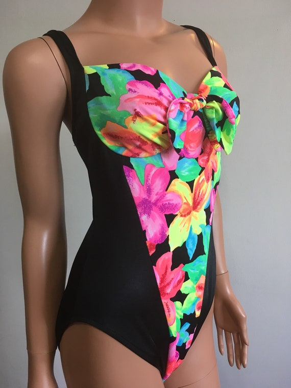 1990s Swimsuit 90s High Cut Swimsuit Bright Swims… - image 3