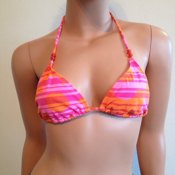 1990s Bikini Top Triangle Bikini Top String Bikini