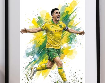 Kenny McLean Norwich City Poster - NCFC Captain Football Wall Art