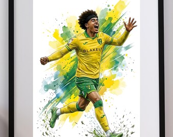 Jovon Makama Norwich City Poster - NCFC Rising Star Football Wall Art