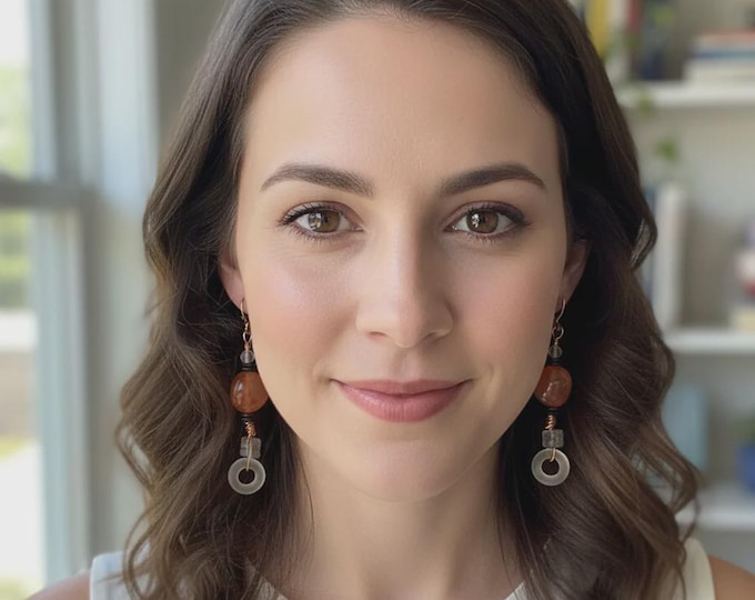 Featured listing image: Autumn's Glow Handmade Agate Earrings