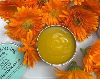 Handmade Calendula Healing Salve, Organic Herbal Skin Treatment