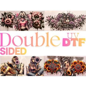 4pc Tattoo Floral Women 16oz Double Sided UV DTF Wraps