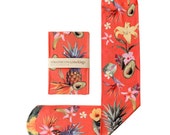 Sanguine Red, Hand Printed Tropical Fruit Punch Socks