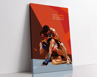 Khabib Nurmagomedov UFC Canvas, MMA Väggkonst