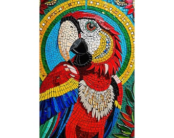 Mosaic Animal Portrait Poster | Stained Glass Wildlife Wall Art | Choose Your Animal Vol 1