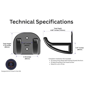A technical specification diagram showing the 100mm width, 4.06-inch depth, and 3.15-inch height with a 75lb weight capacity.