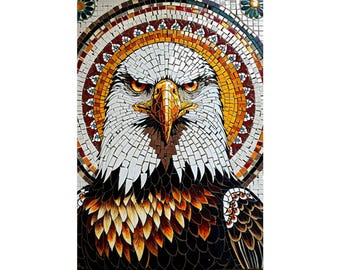 Mosaic Animal Portrait Poster | Stained Glass Wildlife Wall Art | Choose Your Animal Vol 2