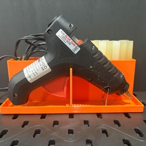Large Hot Glue Gun Station with Drip Tray and Full Size Tool Stand Orange