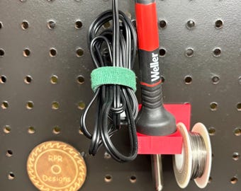 Pegboard Soldering Iron Holder with Solder Spool Arm – Electronics Workbench Organizer