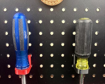 3D Printed Screwdriver Holder | Pegboard Workshop Organizer, PETG Polymer Storage